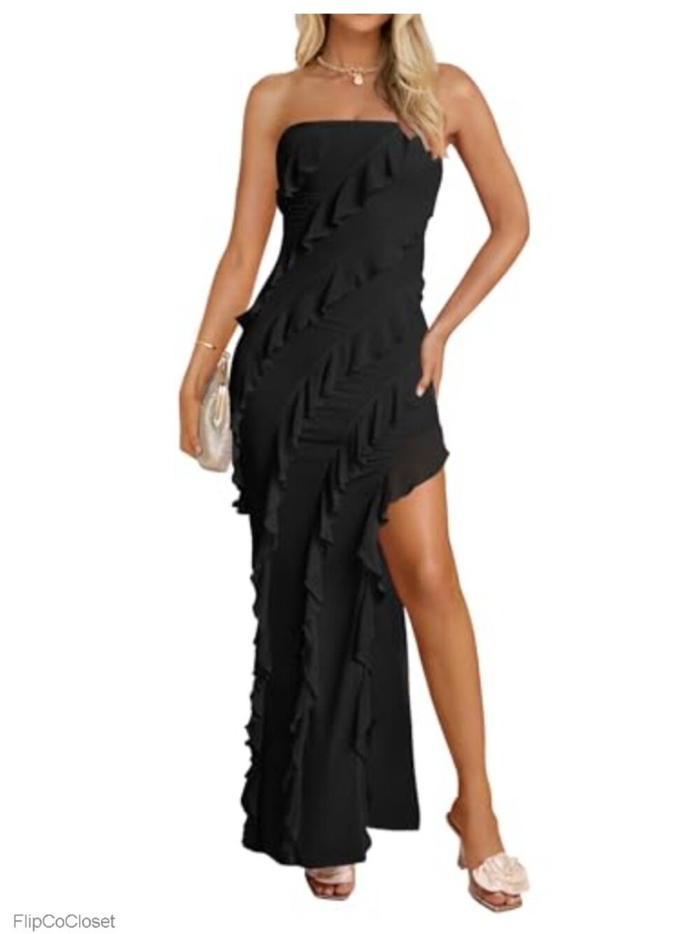 ZESICA Women's Strapless Bodycon Maxi Dress